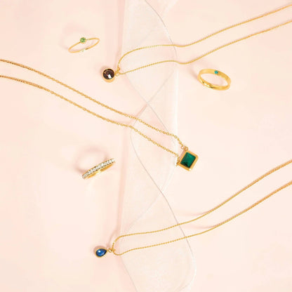 18K Gold PVD Teardrop Birthstone Charm: June