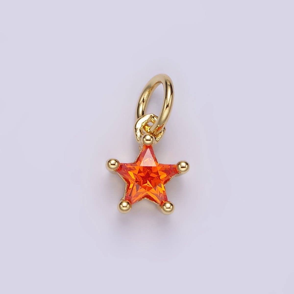 14K Gold Filled Celestial Star CZ Birthstone Personalized Add-On Charm | AG549 - AG560: Dark Blue