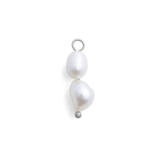 18K Gold PVD Stainless Steel Double Freshwater Charm: Stainless