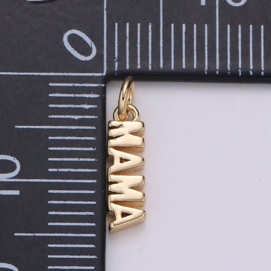 Dainty Mama Charm 18k Gold Filled Mama Charm for Bracelet Necklace Earring Component Diy Jewelry Making Supply E-140: Gold-Filled