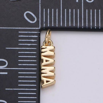 Dainty Mama Charm 18k Gold Filled Mama Charm for Bracelet Necklace Earring Component Diy Jewelry Making Supply E-140: Gold-Filled