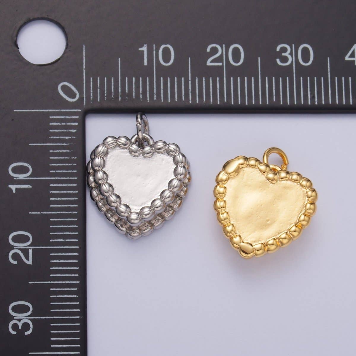 24K Gold Filled Heart Cake Pastry Desert Multidimensional Charm in Gold & Silver | W413: Silver