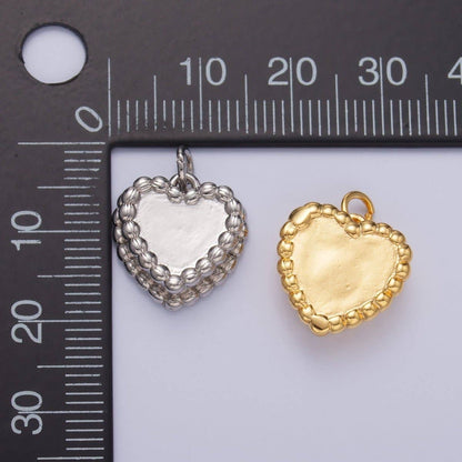 24K Gold Filled Heart Cake Pastry Desert Multidimensional Charm in Gold & Silver | W413: Silver