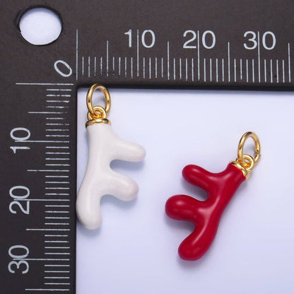 24K Gold Filled Red, White, Blue Enamel Coral Reef Sea Charm | W324 W440: Blue