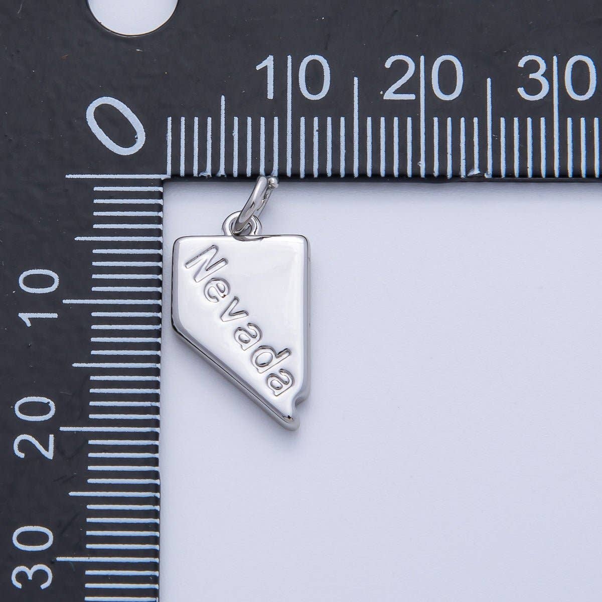 18K Gold Filled United States of America State Map Charm in Gold & Silver | AK064 - AK113: SILVER / 49. Texas