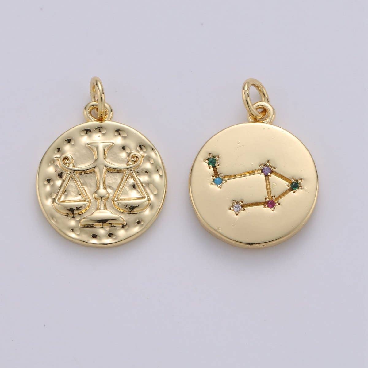 14K Gold Filled Zodiac Constellation Charms, Zodiac Symbol, Horoscope Charm, Gold Astrological Zodiac Signs, Double Sided Charm Pendant | A-A1707-A-A1712: Taurus