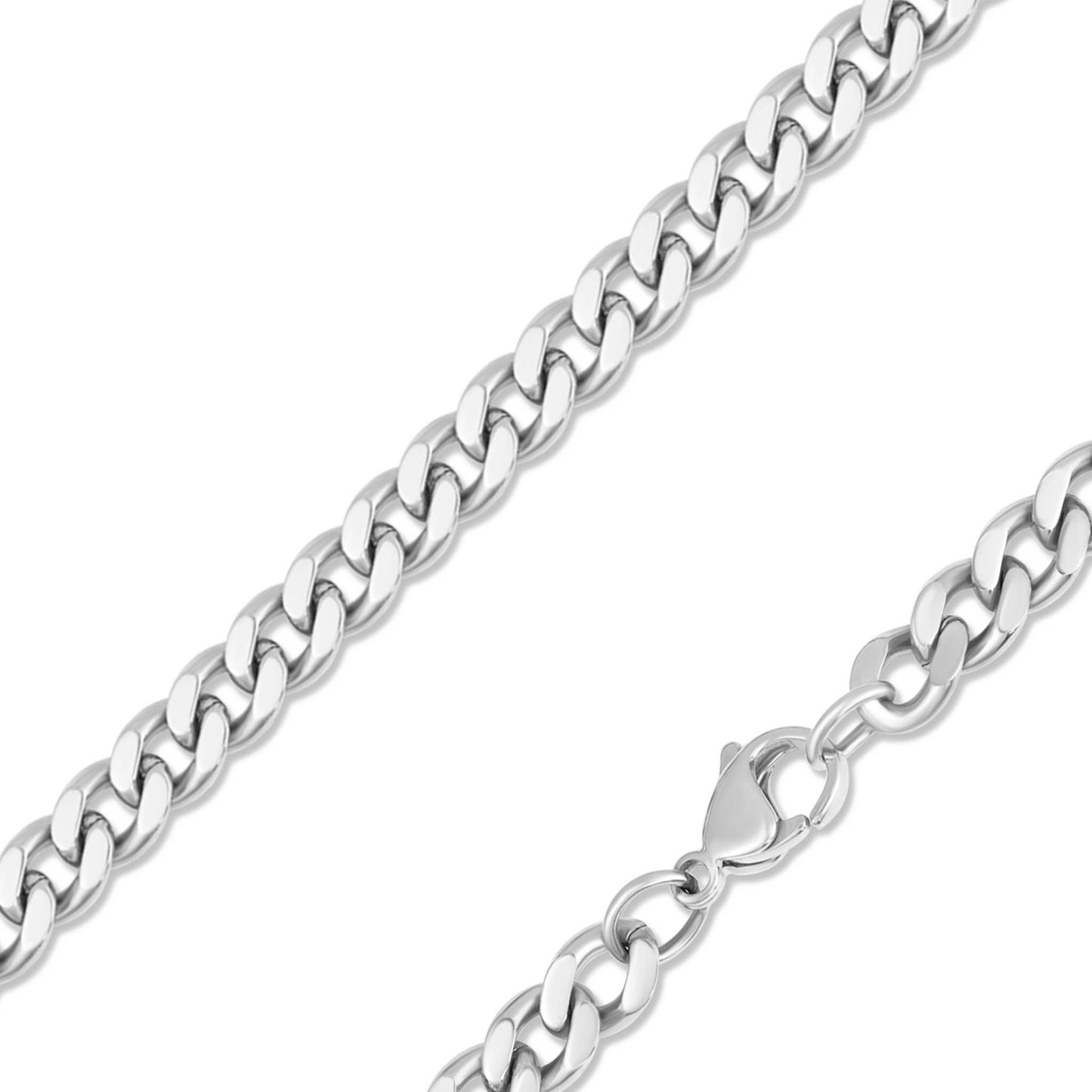 Stainless Steel Curb Chain Necklace: 18" / 4mm