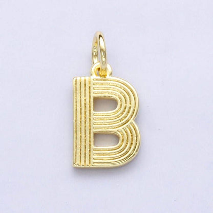 24K Gold Filled Groovy Disco Initial Letter Charm | A185 - A197: Letter S