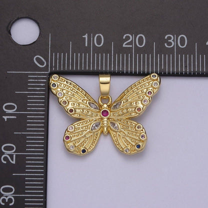 Gold Butterfly Pendant Mariposa Monarch Insect Jewelry Charm for Necklace Bracelet Supply N-608