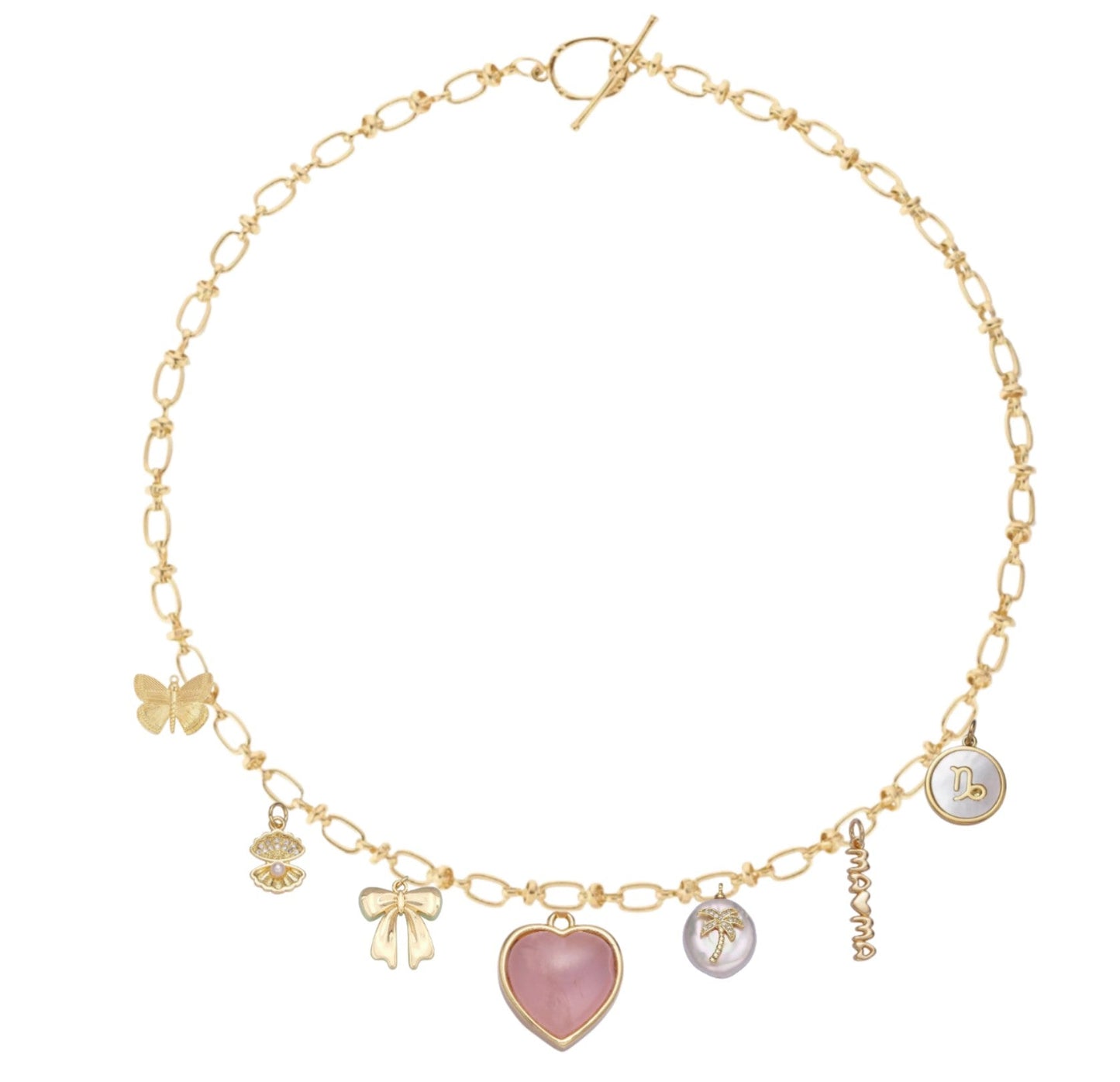 Custom Oval Link Charm Necklace