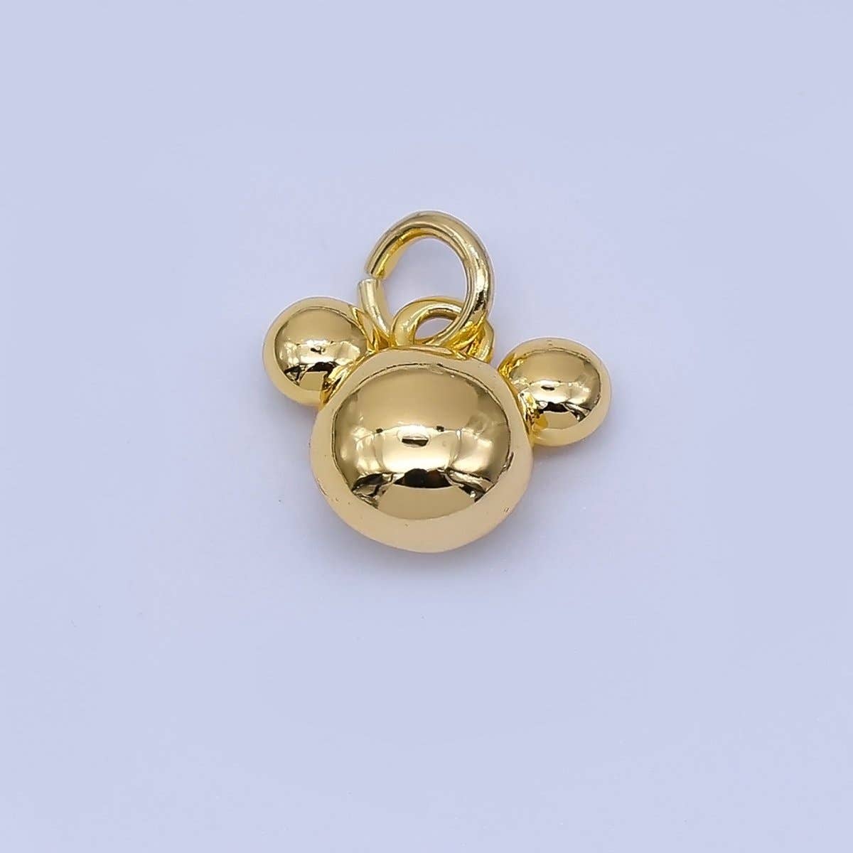 24K Gold Filled 7mm Chubby Mouse Ears Animal Charm in Gold & Silver | AF1583: SILVER