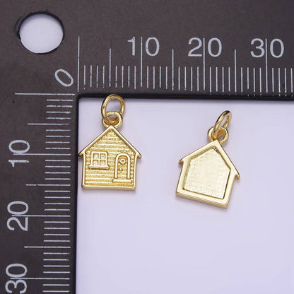 14K Gold Filled Mini House Home Textured Charm | AG642