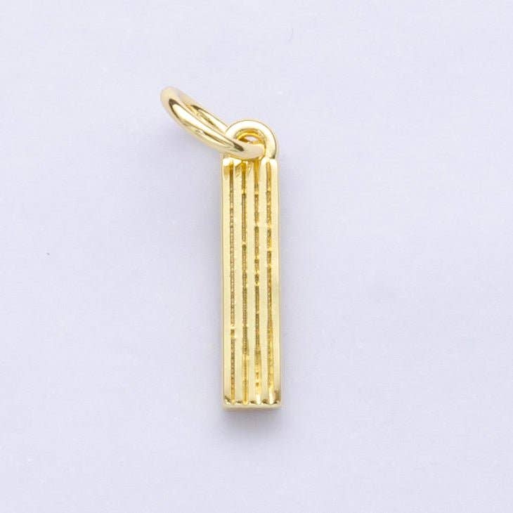 24K Gold Filled Groovy Disco Initial Letter Charm | A185 - A197: Letter P