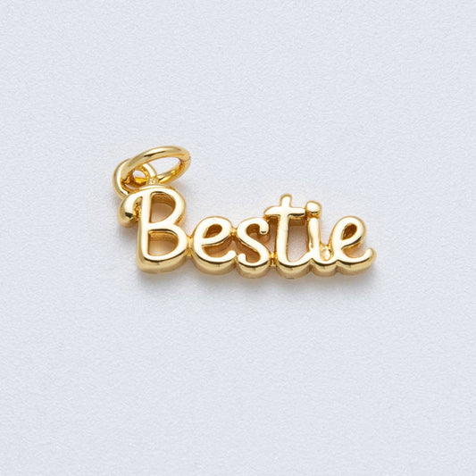 14K Gold Filled 18.5mm "Bestie" Minimalist Script Charm | Charms-00033