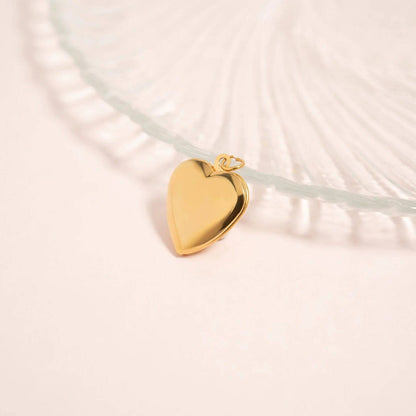 18K Gold PVD Stainless Steel Heart Locket / PDL0239: Stainless