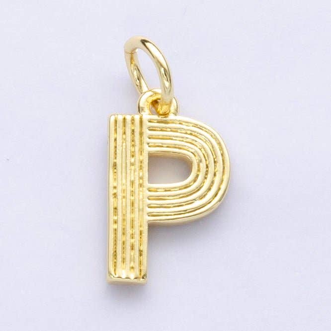 24K Gold Filled Groovy Disco Initial Letter Charm | A185 - A197: Letter A