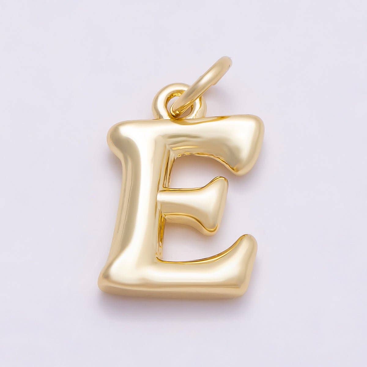 16K Gold Filled 14mm Minimalist Molten Alphabet Initial Letter Charm | Charms-00908 ~ Charms-00933: Letter A