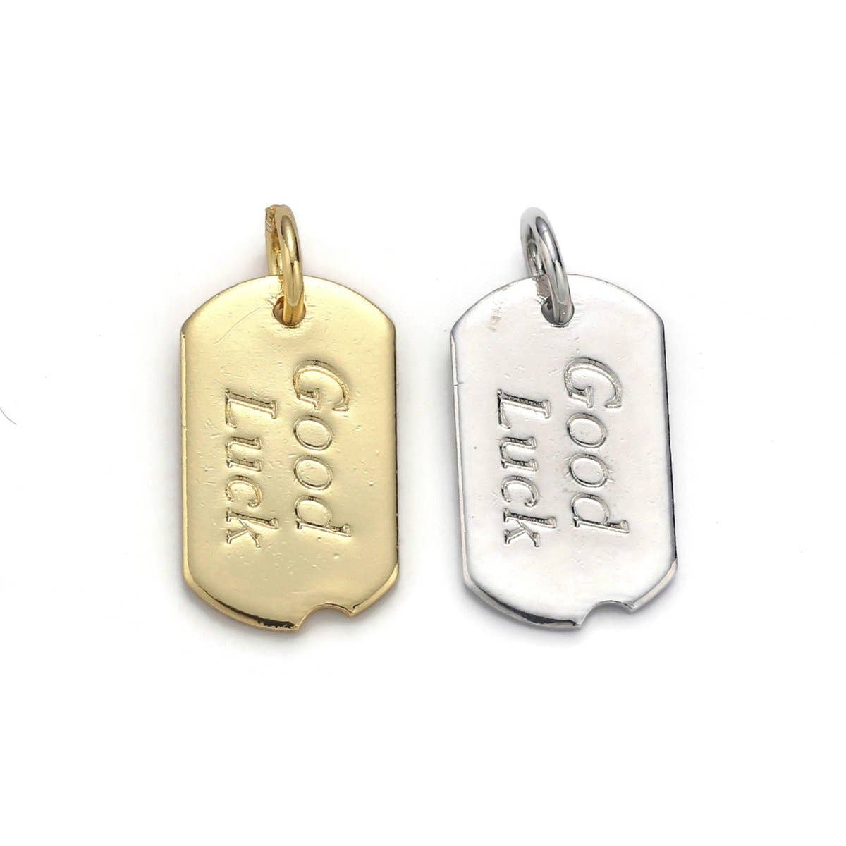 24k Gold Filled Good Luck Charm, Bar Plate