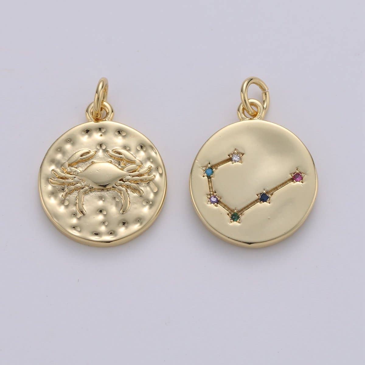 14K Gold Filled Zodiac Constellation Charms, Zodiac Symbol, Horoscope Charm, Gold Astrological Zodiac Signs, Double Sided Charm Pendant | A-A1707-A-A1712: Leo