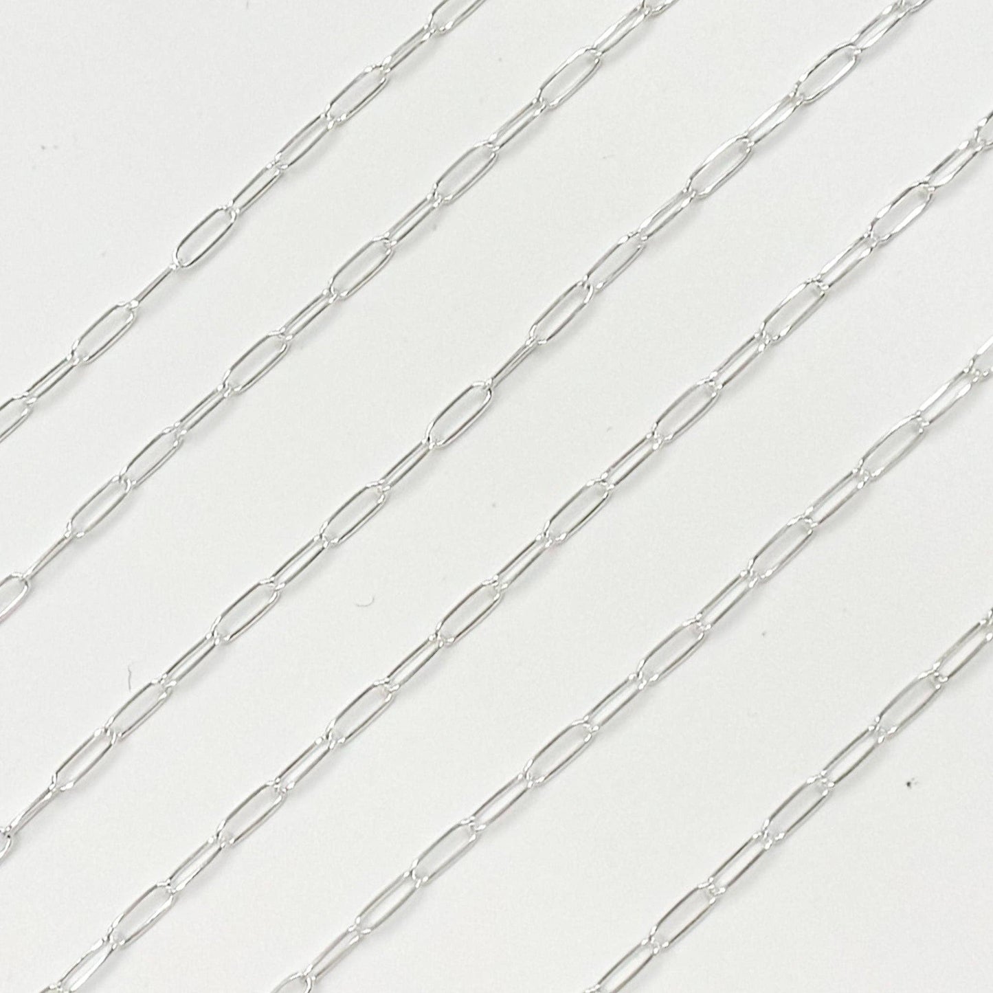 Permanent  Jewelry Sterling Silver Smooth Paperclip Chain: 7in. / 1.1mm-2mm / Paperclip