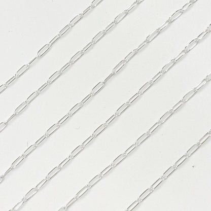 Permanent  Jewelry Sterling Silver Smooth Paperclip Chain: 7in. / 1.1mm-2mm / Paperclip
