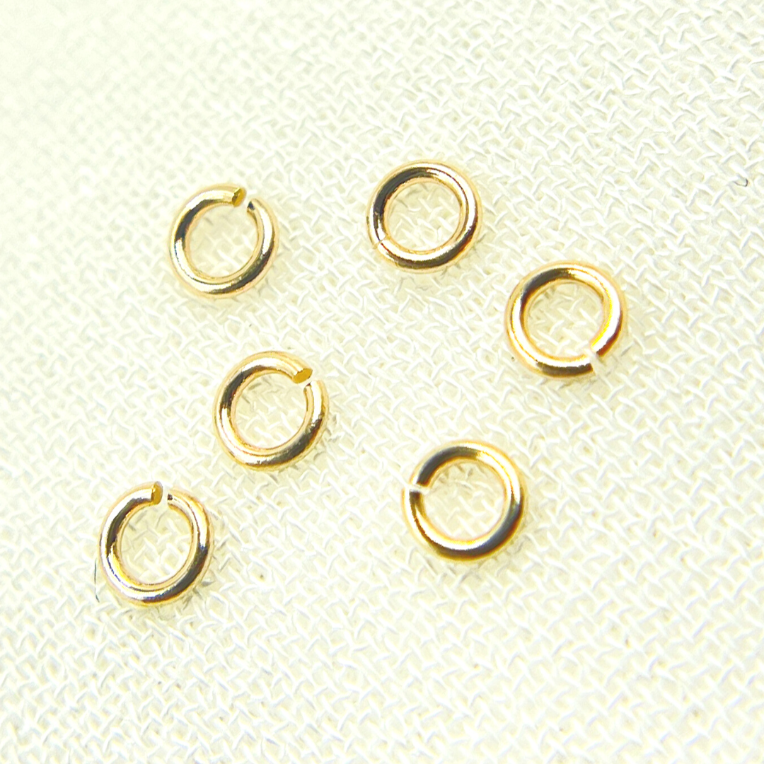 14K Solid Yellow Gold Open Jump Ring 24ga 2.5mm. MFT050DE25-14K: 2.5mm / 10 Pcs. / 24 Gauge