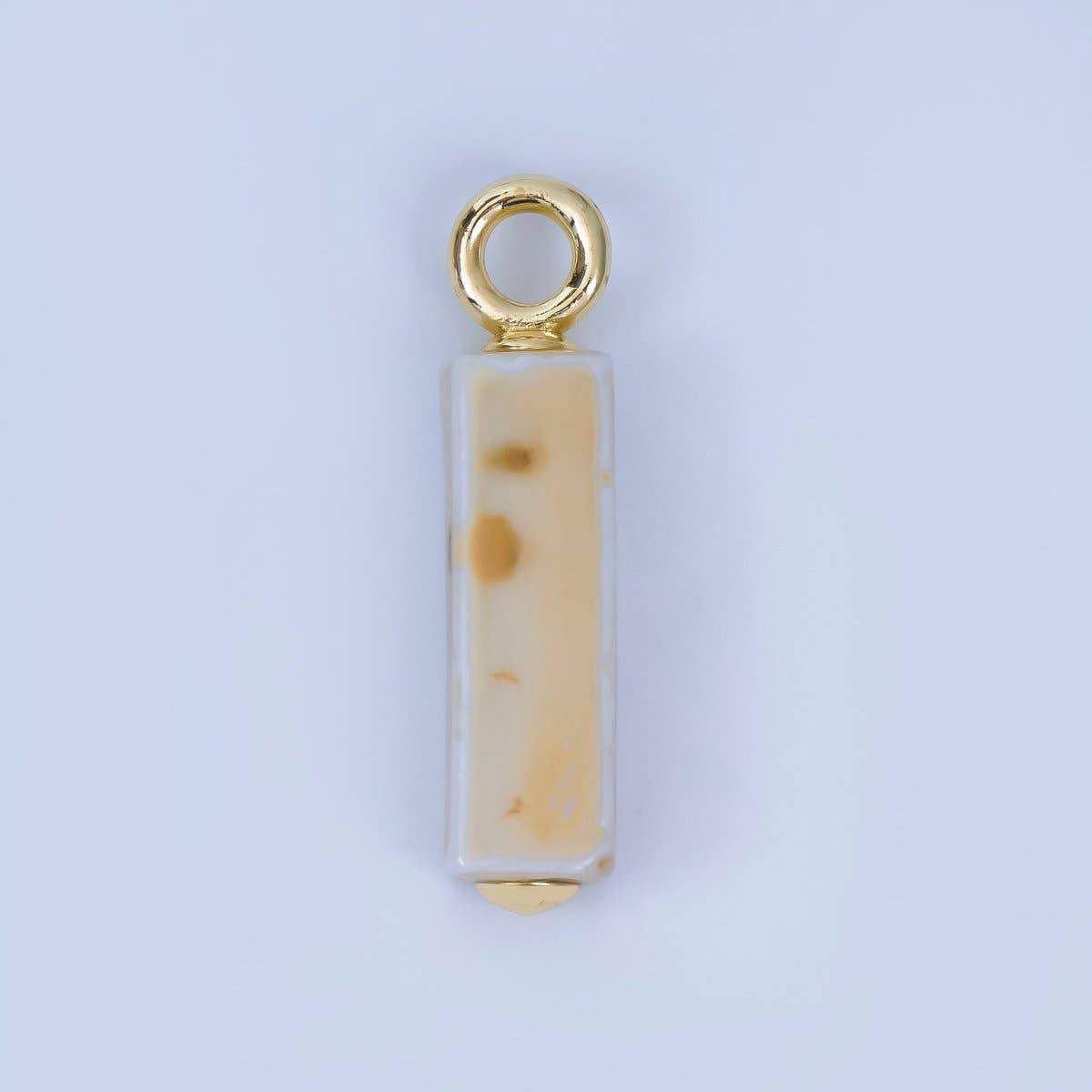 18K Gold Filled Blue, Teal, Brown, Pink Watercolor Bar Ceramic Drop Pendant | AJ-451: # 6