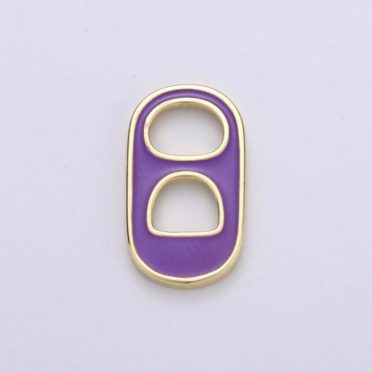 Black, Blue, Pink, Green, Yellow, Red Enamel Bottle Opener Gold Filled Charm - D-374- D-383: Purple
