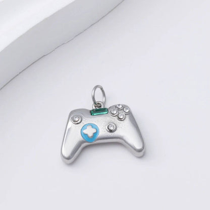 18K Gold PVD Stainless Steel Game Controller Charm: Gold
