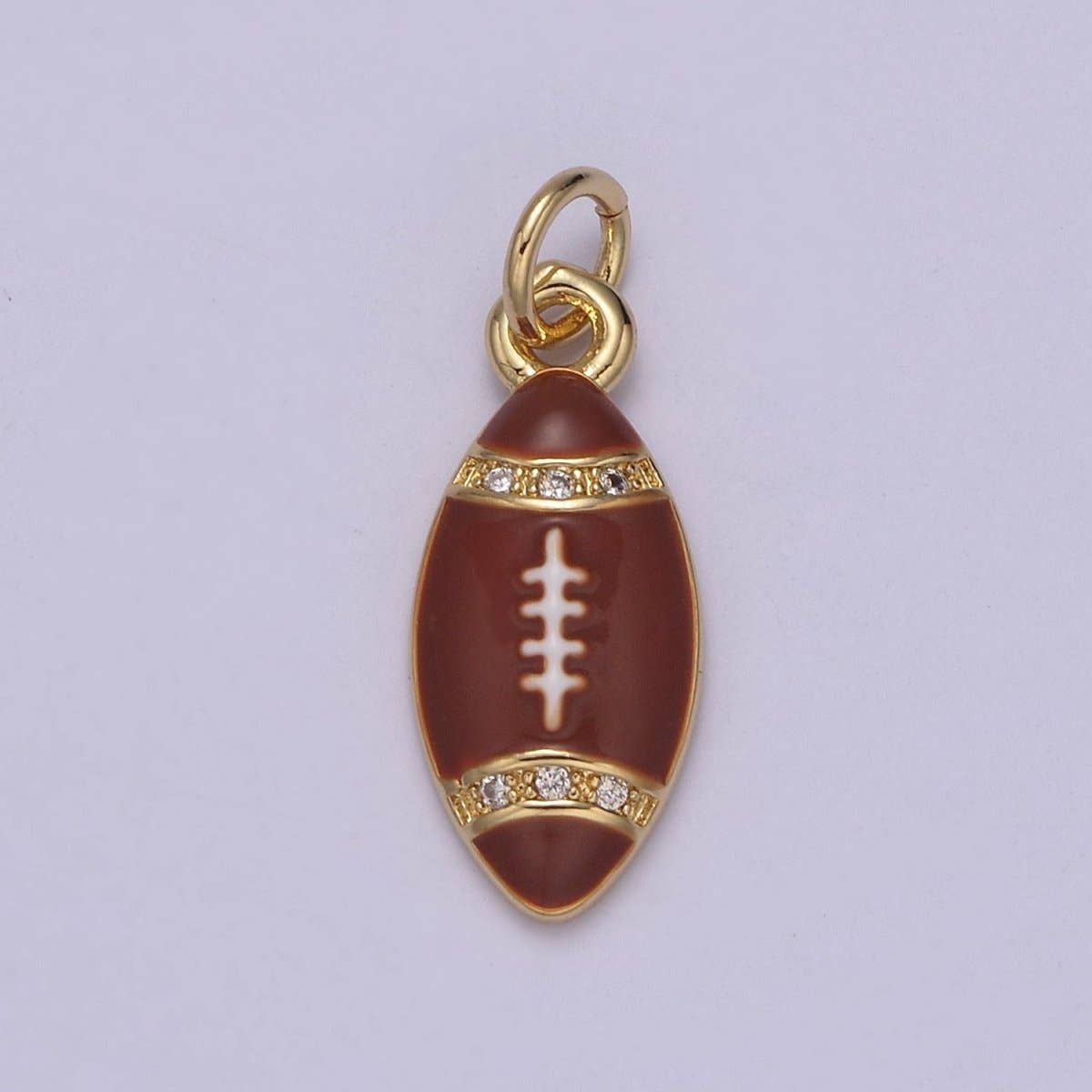 Mini Gold Football Charm Sports Ball Super Ball Party Jewelry Necklace Earring Bracelet Making N-925 - N-928: Brown