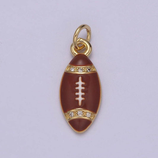 Mini Gold Football Charm Sports Ball Super Ball Party Jewelry Necklace Earring Bracelet Making N-925 - N-928: Brown