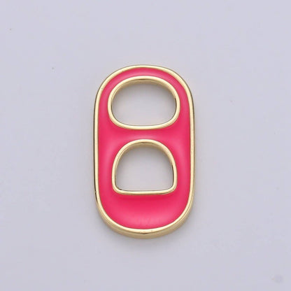 Black, Blue, Pink, Green, Yellow, Red Enamel Bottle Opener Gold Filled Charm - D-374- D-383: Purple