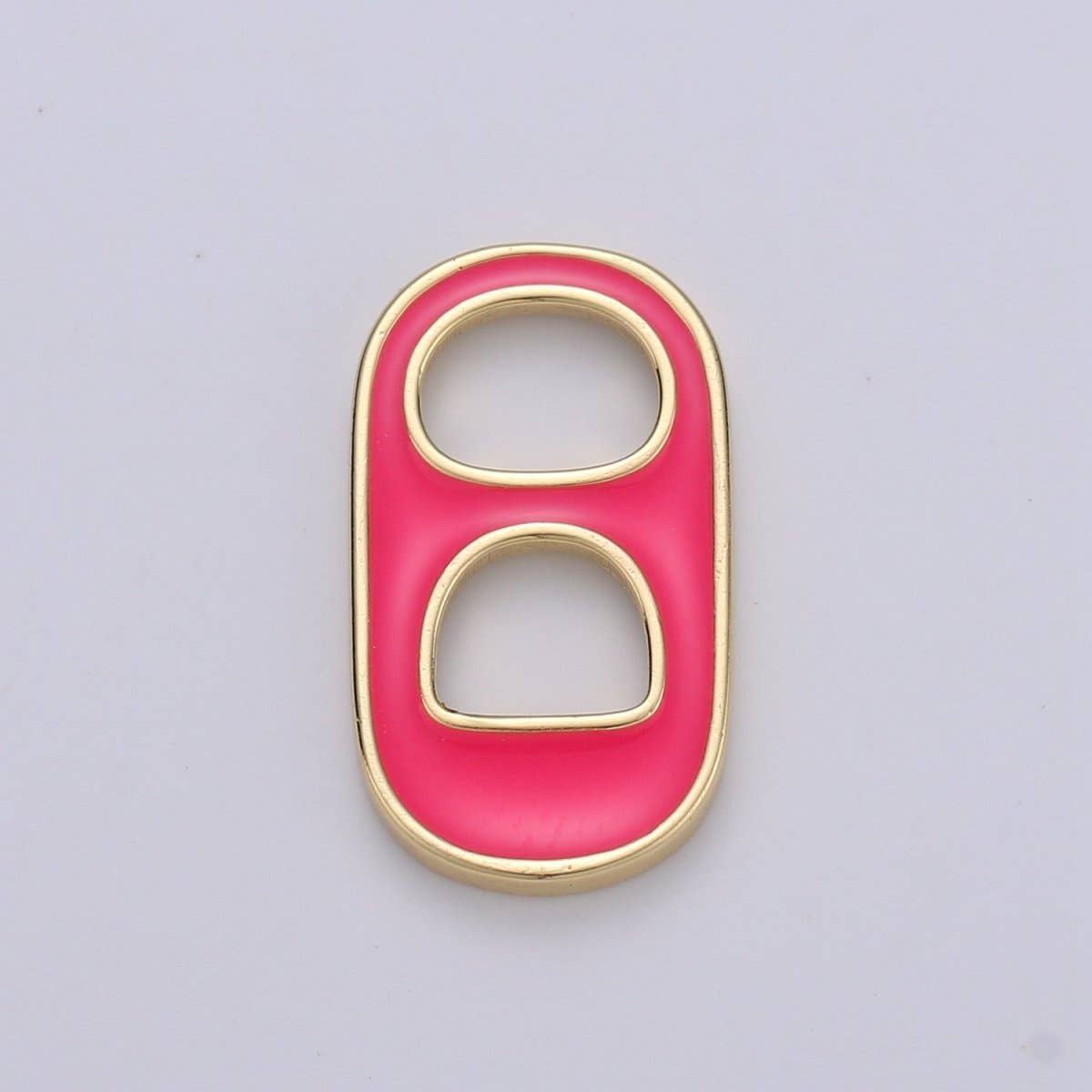Black, Blue, Pink, Green, Yellow, Red Enamel Bottle Opener Gold Filled Charm - D-374- D-383: White