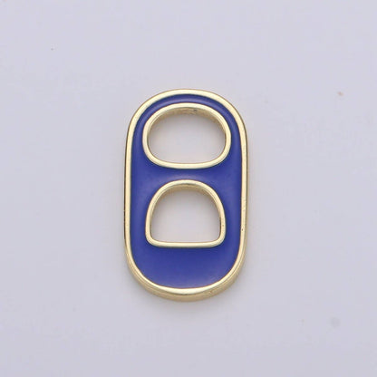 Black, Blue, Pink, Green, Yellow, Red Enamel Bottle Opener Gold Filled Charm - D-374- D-383: Pink
