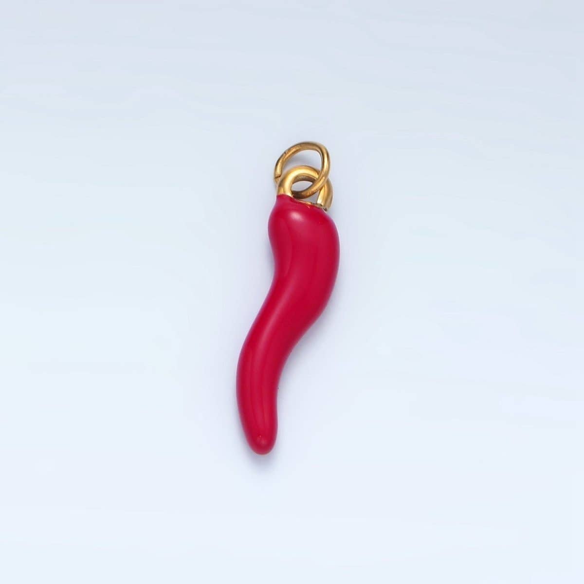 Stainless Steel Red Enamel Chili Pepper Charm | P1226