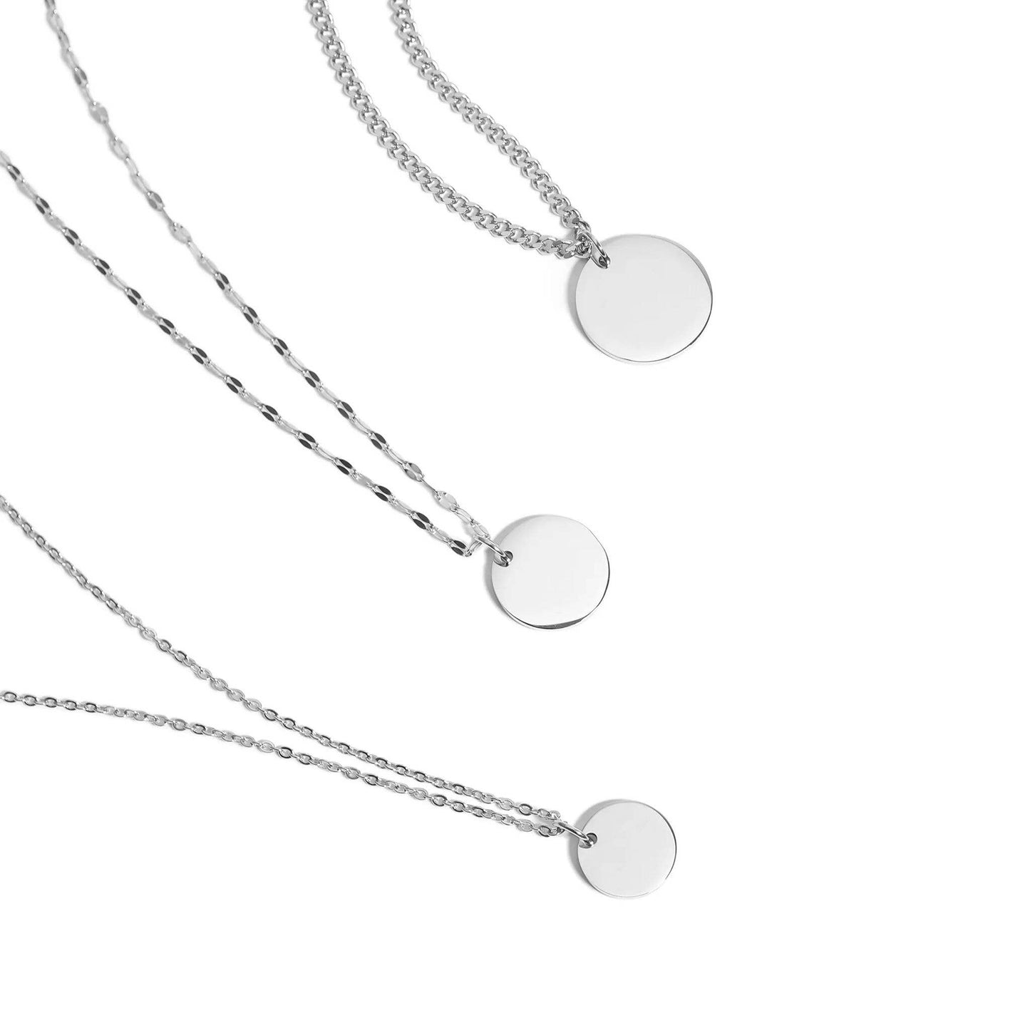 Engravable Circle Charms for Necklaces: 16mm