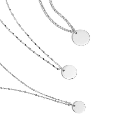 Engravable Circle Charms for Necklaces: 16mm