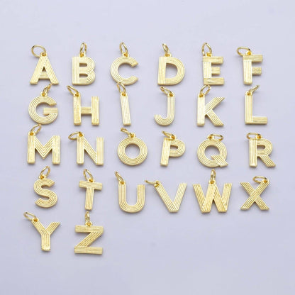 24K Gold Filled Groovy Disco Initial Letter Charm | A185 - A197: Letter S