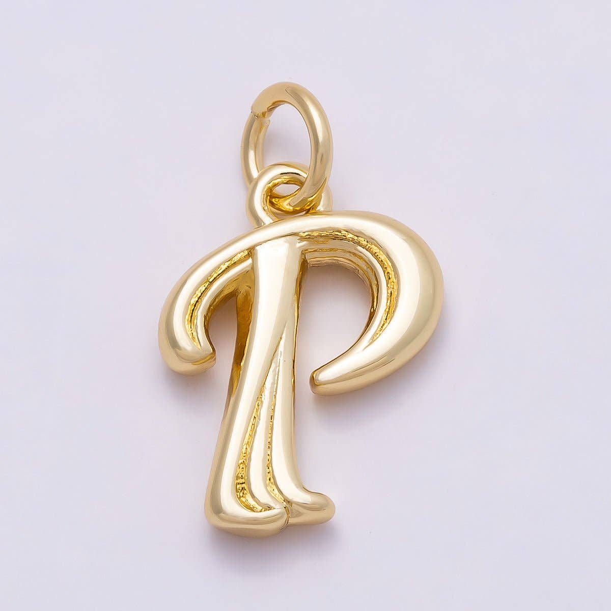 16K Gold Filled 14mm Minimalist Molten Alphabet Initial Letter Charm | Charms-00908 ~ Charms-00933: Letter A