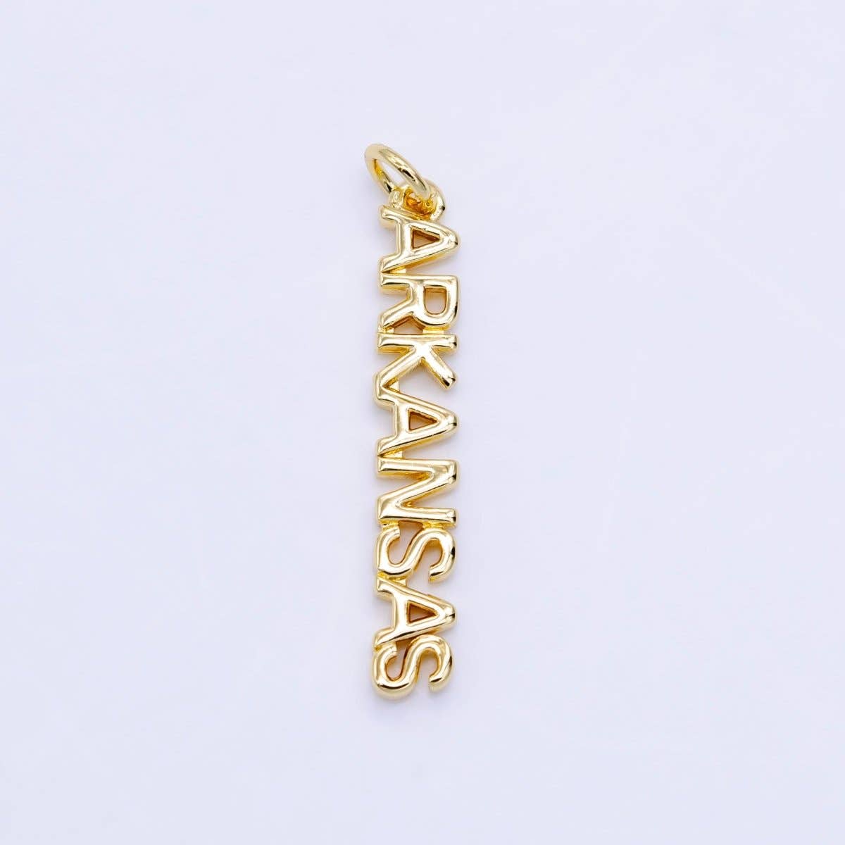 16K Gold Filled USA City States Script Tag Charm in Gold & Silver | D814 - D823: Gold / California