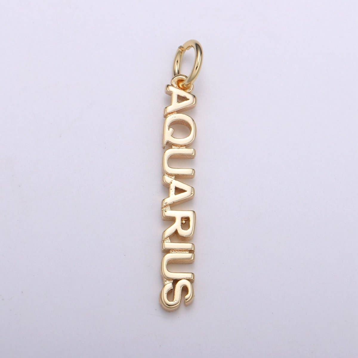 Gold Filled Zodiac Sign Script Words Mini Charm in Gold & Silver | A-A1815-A-A1820 | A-A1839-A-A1844: Gold / Taurus
