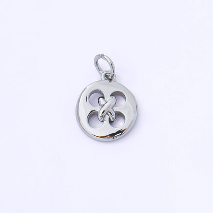 24K Gold Filled 11mm Clothes Buttons Charm in Gold & Silver | AF1549: SILVER