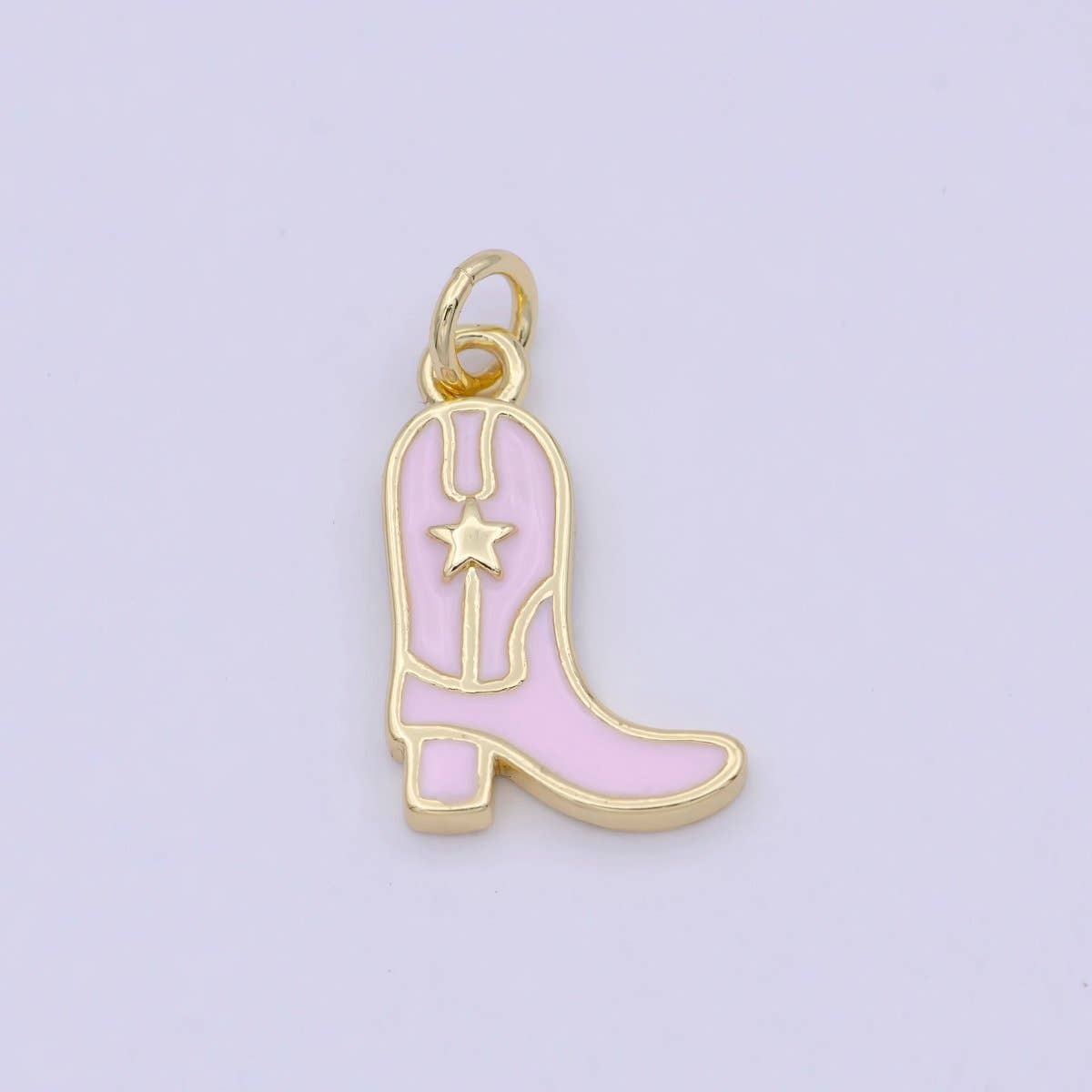 Mini Pink Gold Cowgirl Boot Cowboy Boot For Austin Texas Wild West Jewelry Inspired W-165