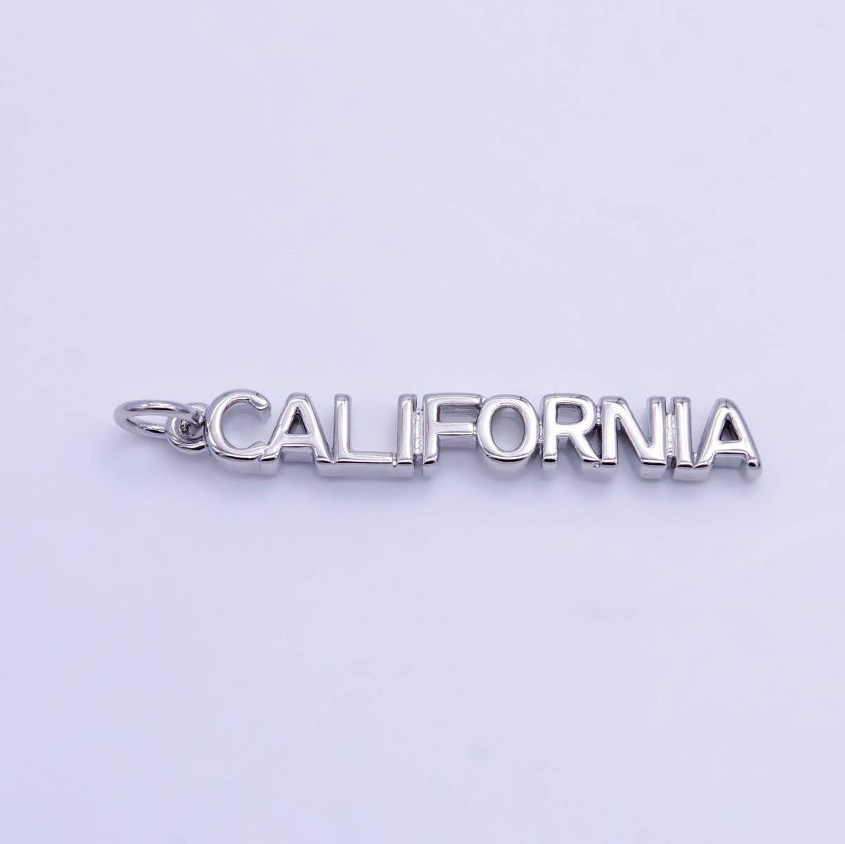 16K Gold Filled USA City States Script Tag Charm in Gold & Silver | D814 - D823: Gold / California