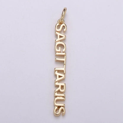 Gold Filled Zodiac Sign Script Words Mini Charm in Gold & Silver | A-A1815-A-A1820 | A-A1839-A-A1844: Silver / Leo
