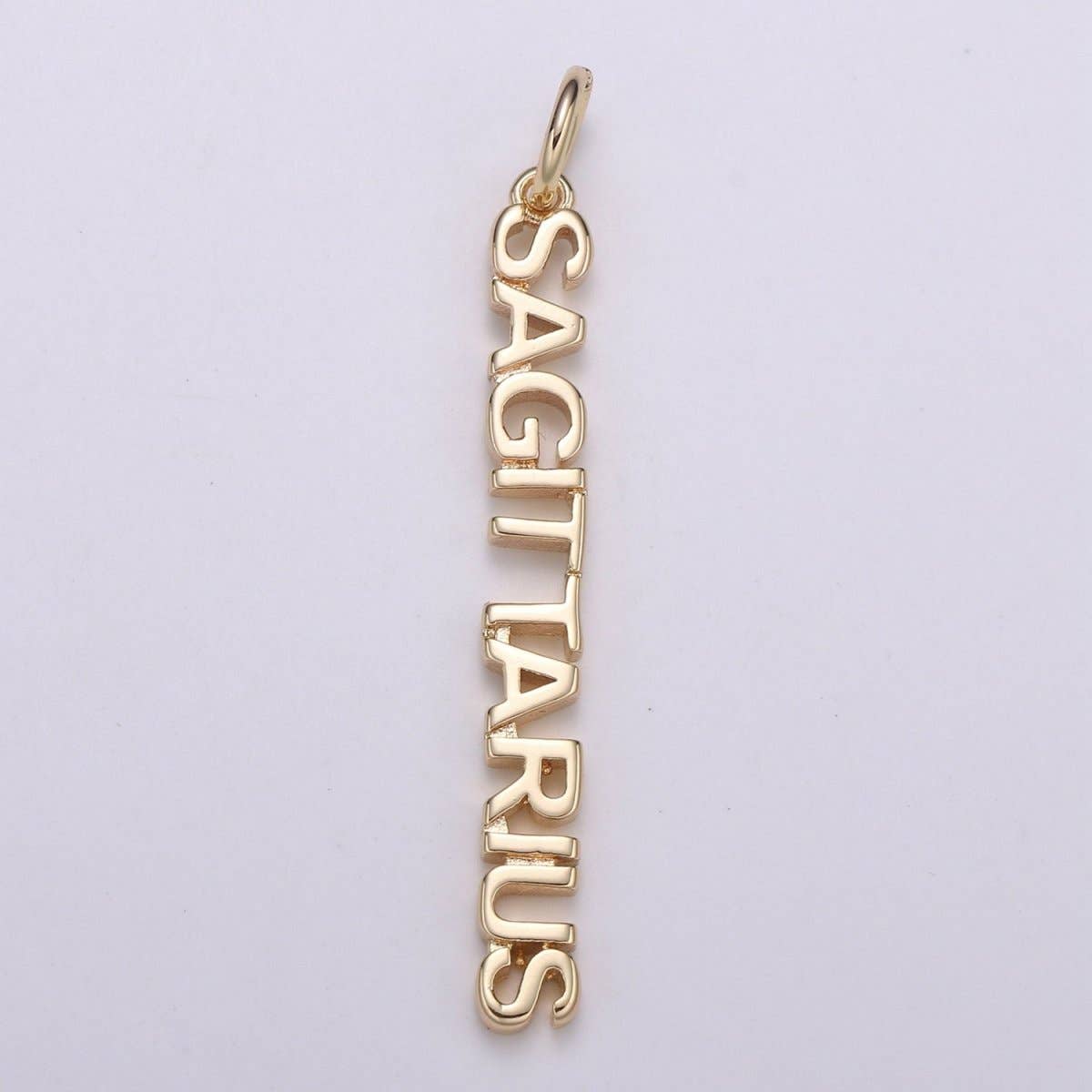 Gold Filled Zodiac Sign Script Words Mini Charm in Gold & Silver | A-A1815-A-A1820 | A-A1839-A-A1844: Silver / Taurus