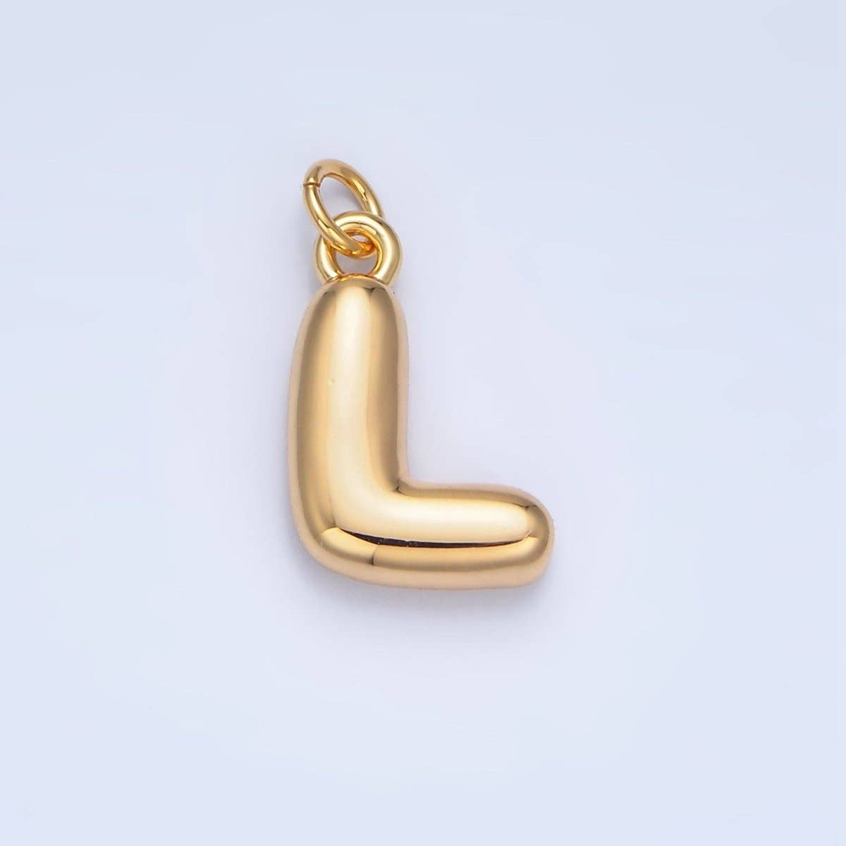 24K Gold Filled 17mm Initial Letter Chubby Balloon Charm | A1513 - A1525: Letter C