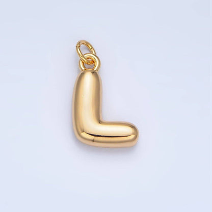 24K Gold Filled 17mm Initial Letter Chubby Balloon Charm | A1513 - A1525: Letter C
