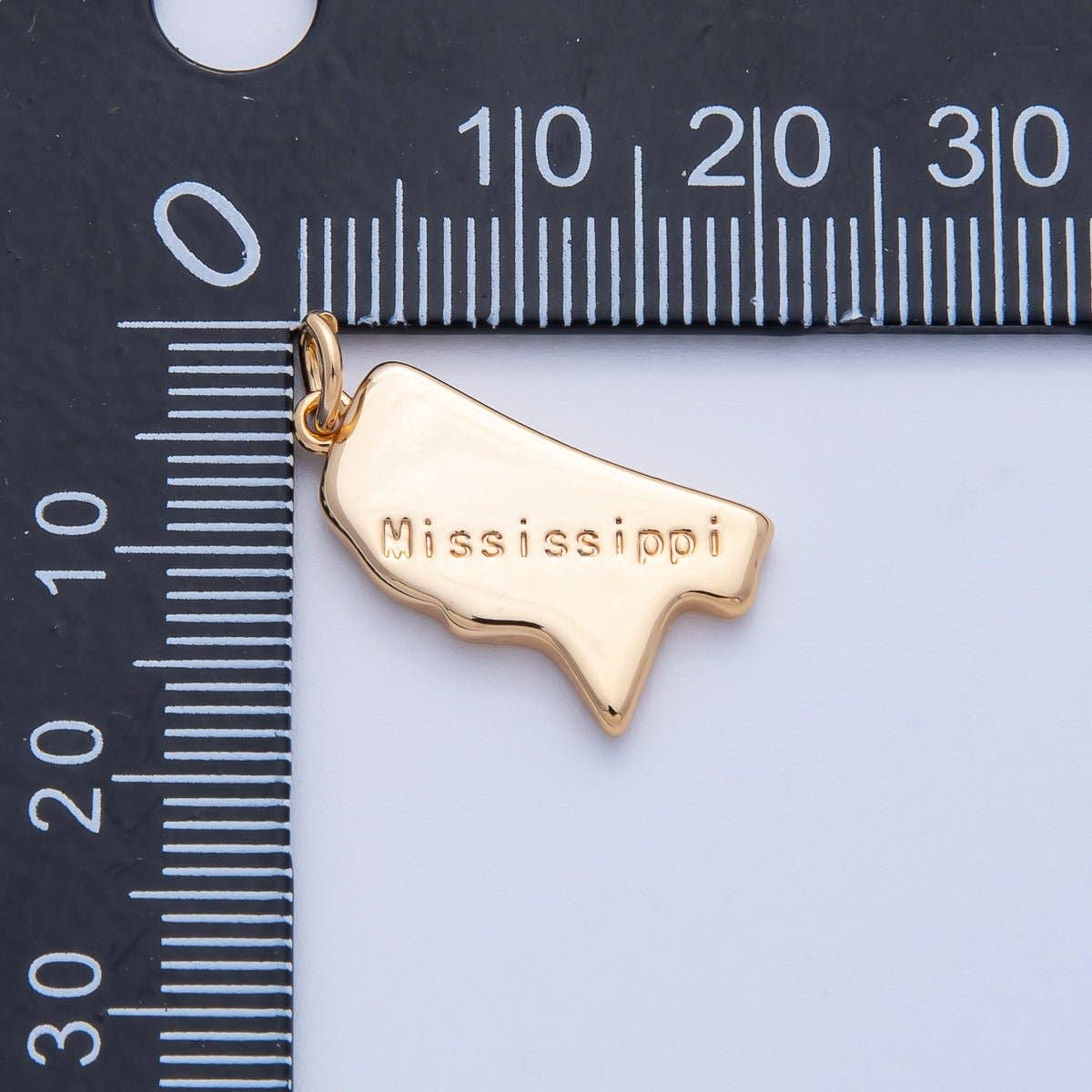 18K Gold Filled United States of America State Map Charm in Gold & Silver | AK064 - AK113: SILVER / 49. Texas