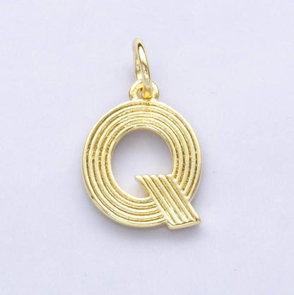 24K Gold Filled Groovy Disco Initial Letter Charm | A185 - A197: Letter C